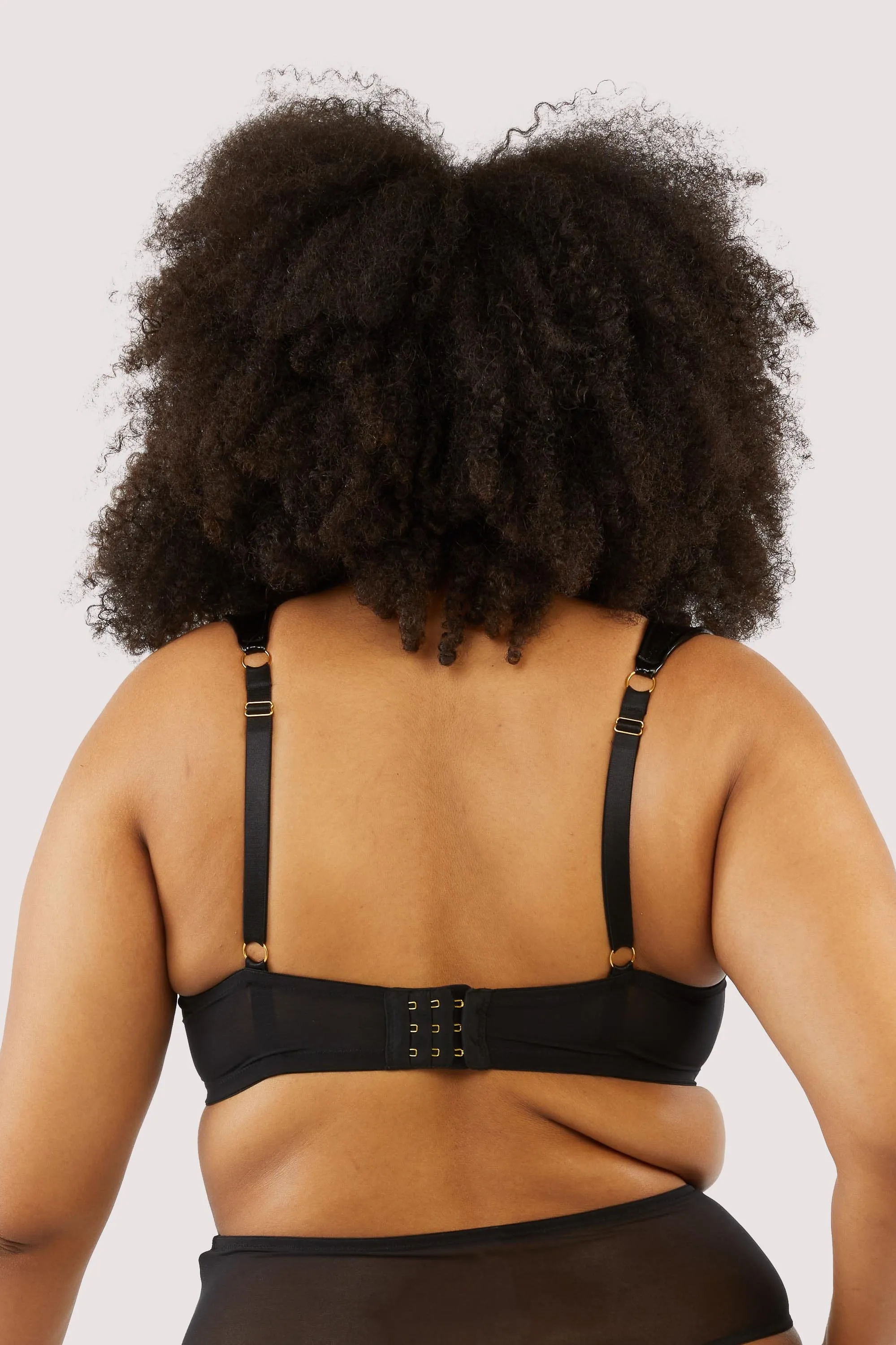 Maxine Black PVC Plunge Bra