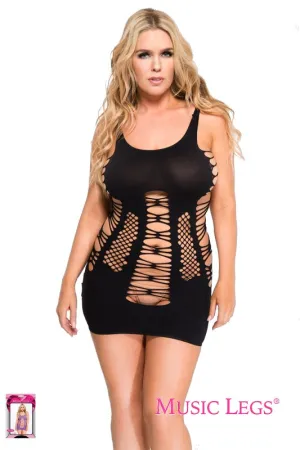 Music Legs Queen Size Strappy Mini Dress 6481/Q