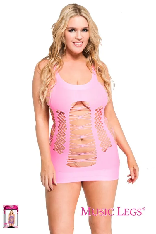 Music Legs Queen Size Strappy Mini Dress 6481/Q