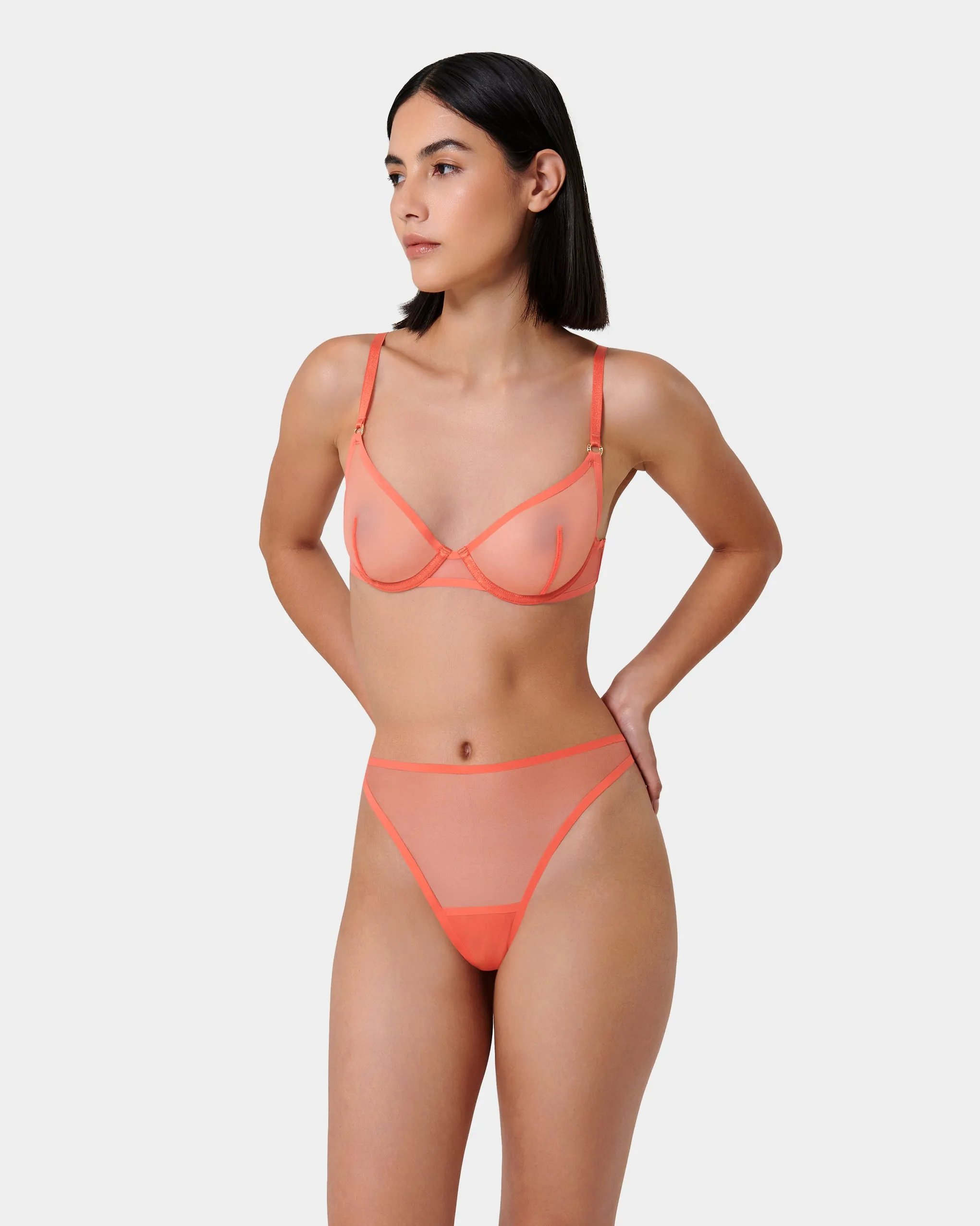 Naomi Mesh Bra Coral