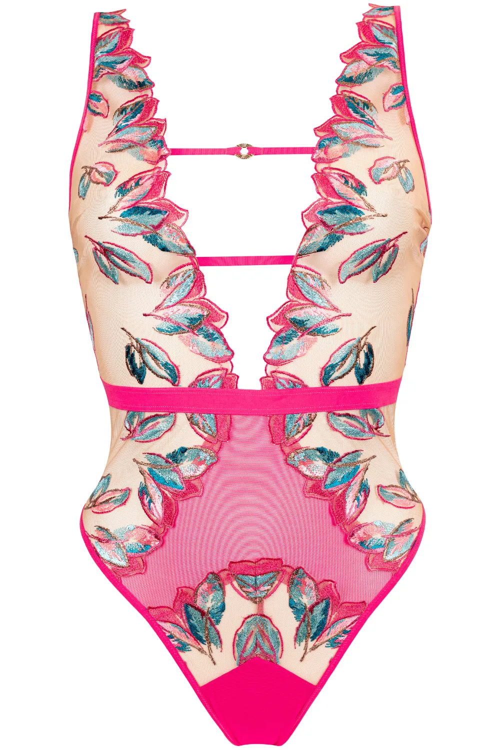 Oiseau de Paradis Thong Bodysuit in Cherry