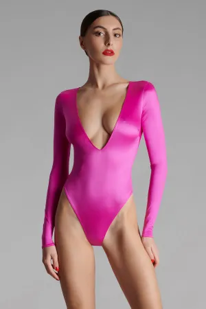 Open back long sleeve string bodysuit - French Kiss