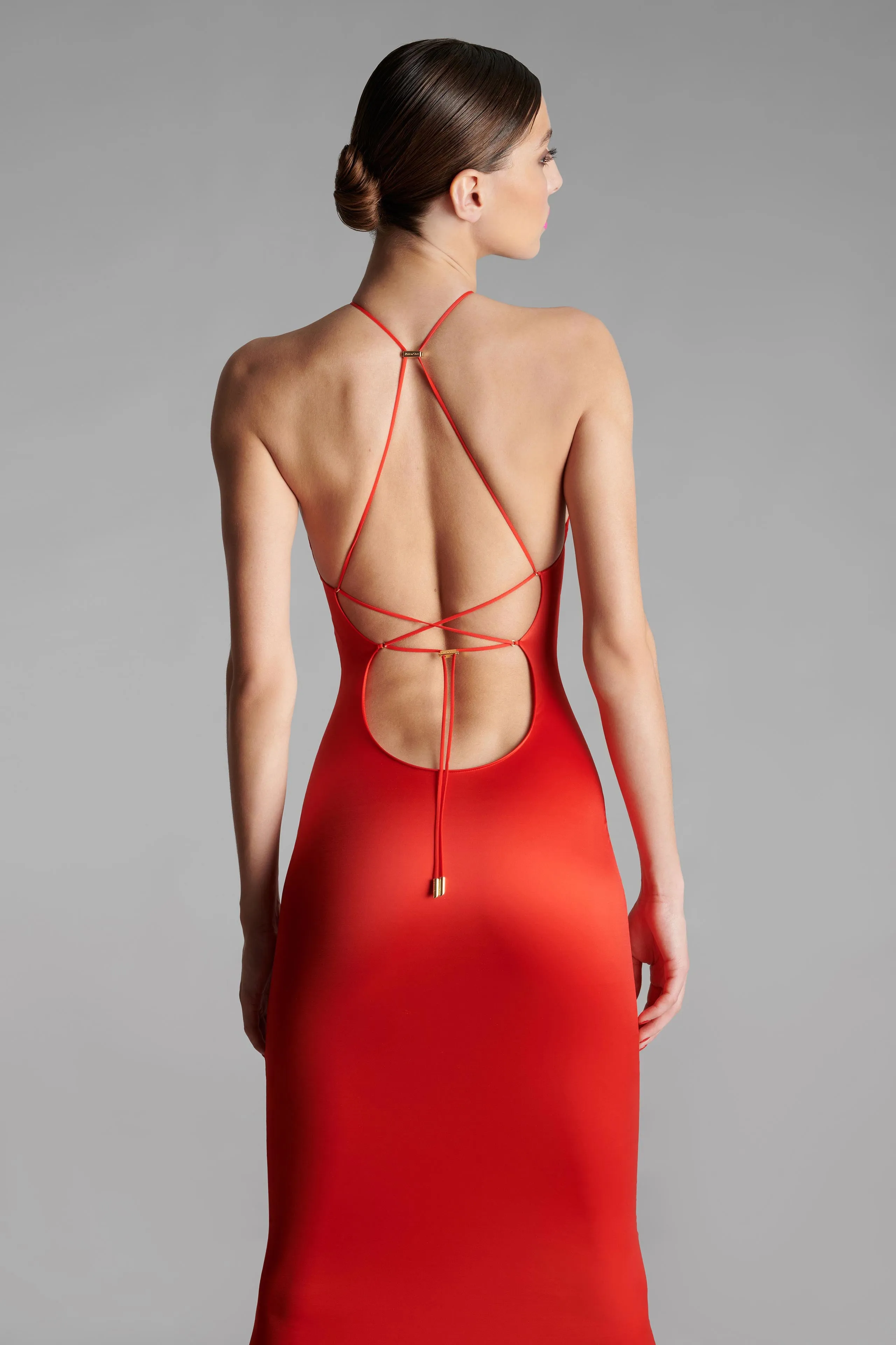 Open Back Midi Dress - French Kiss