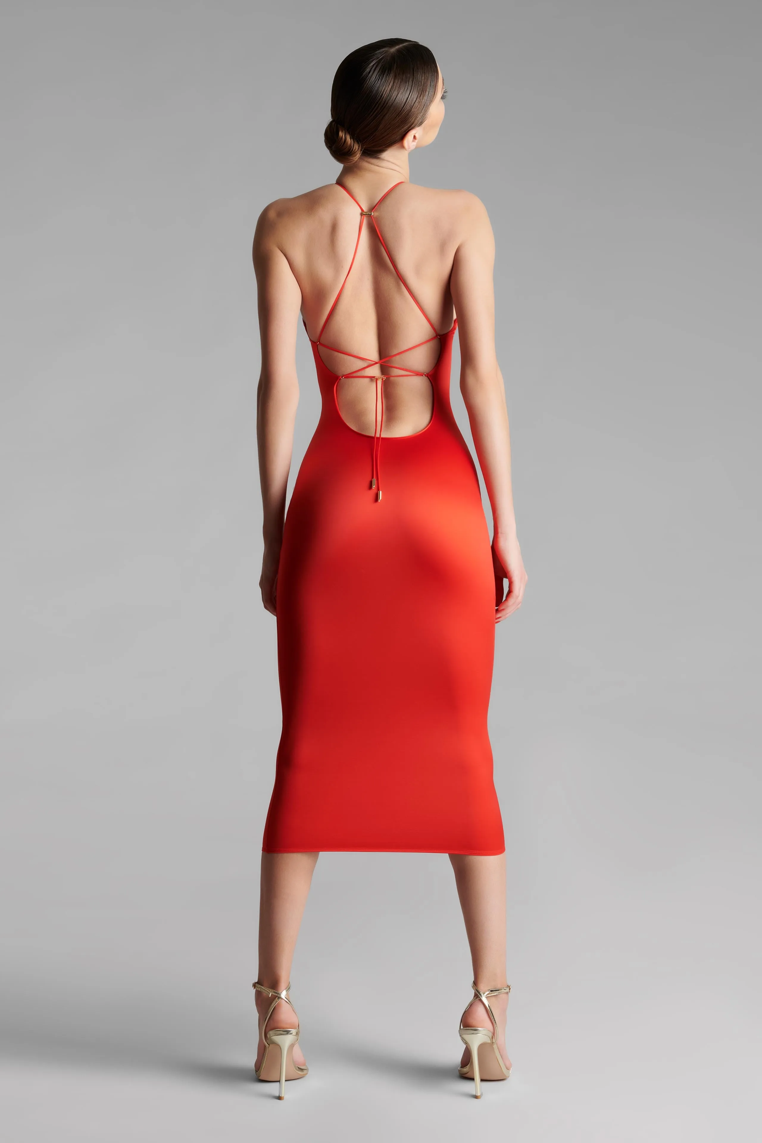 Open Back Midi Dress - French Kiss