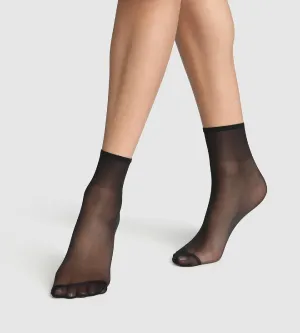 Pack of 2 Sublim 14 shimmer ankle highs in black