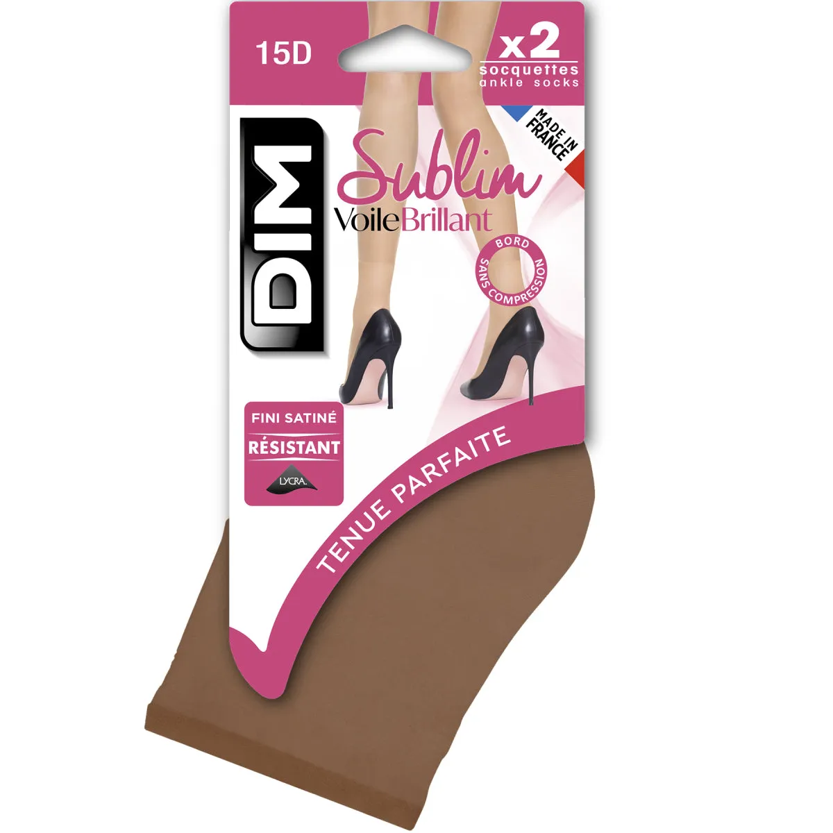 Pack of 2 Sublim 14 shimmer ankle highs in gazelle