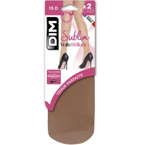 Pack of 2 Sublim Voile Brillant 15 sheer knee highs with a satin sheen in gazelle