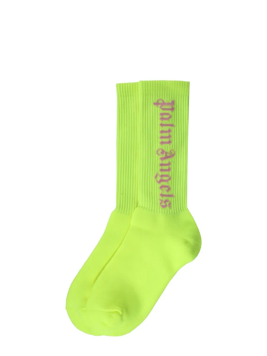 Palm Angels Logo Detailed Stretched Socks