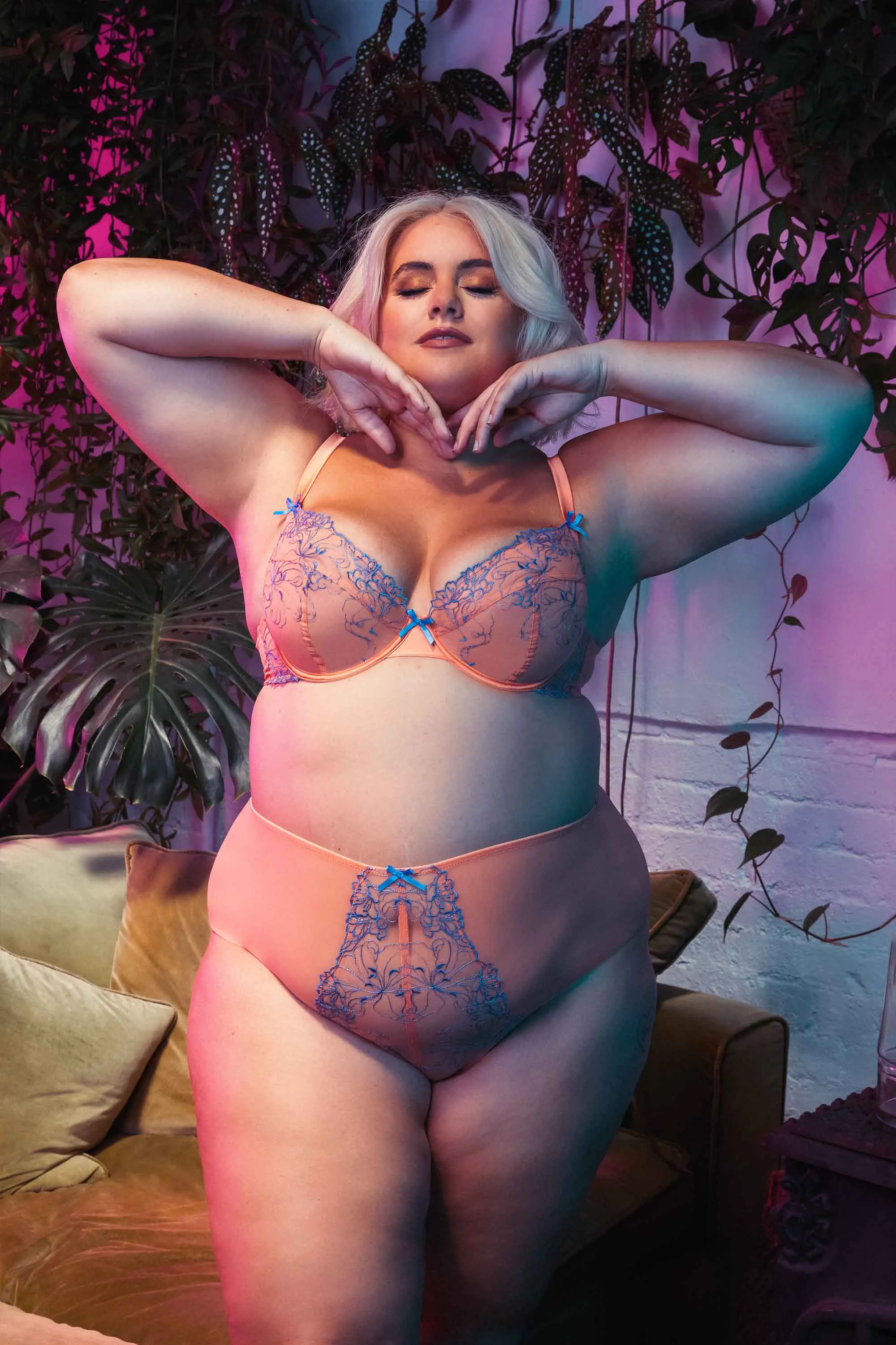 Palm Bay Coral Embroidery Tanga Brief