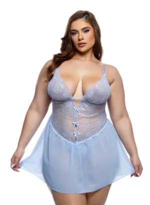 Paradise Dream Babydoll 2PC Set - Blue LI810