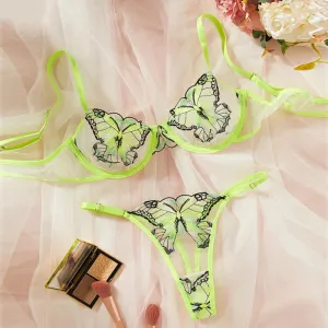 #PB Butterfly Embroidery Lingerie Set