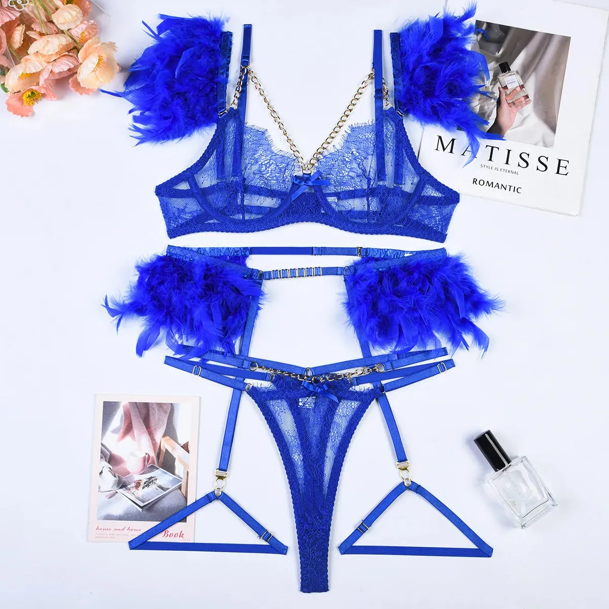 #PB Feathers Lingerie Set