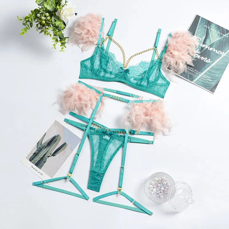 #PB Feathers Lingerie Set