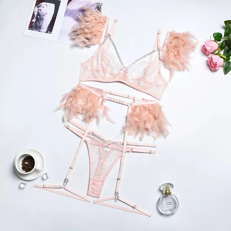 #PB Feathers Lingerie Set