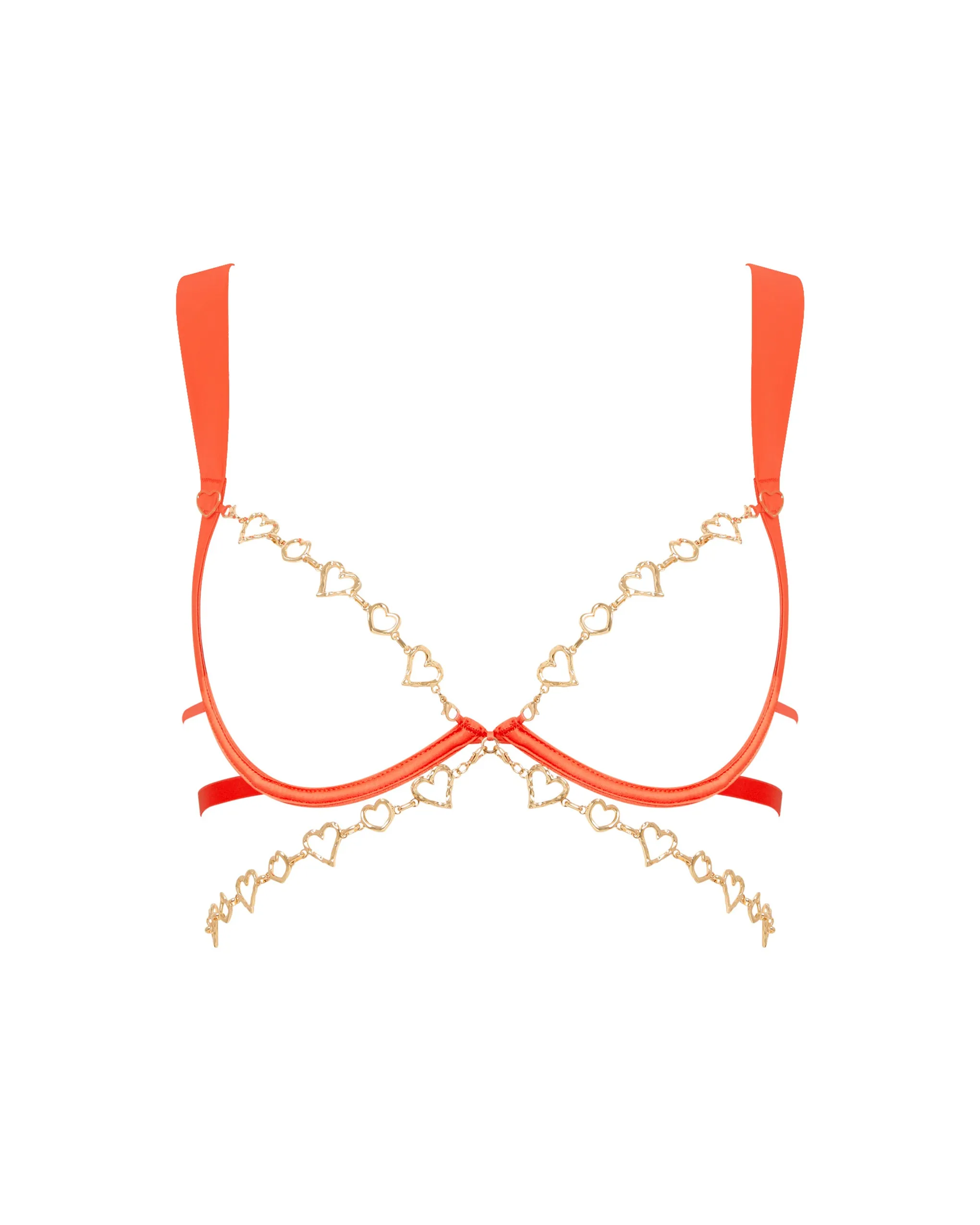 Phoenix Open Chain Bra Coral