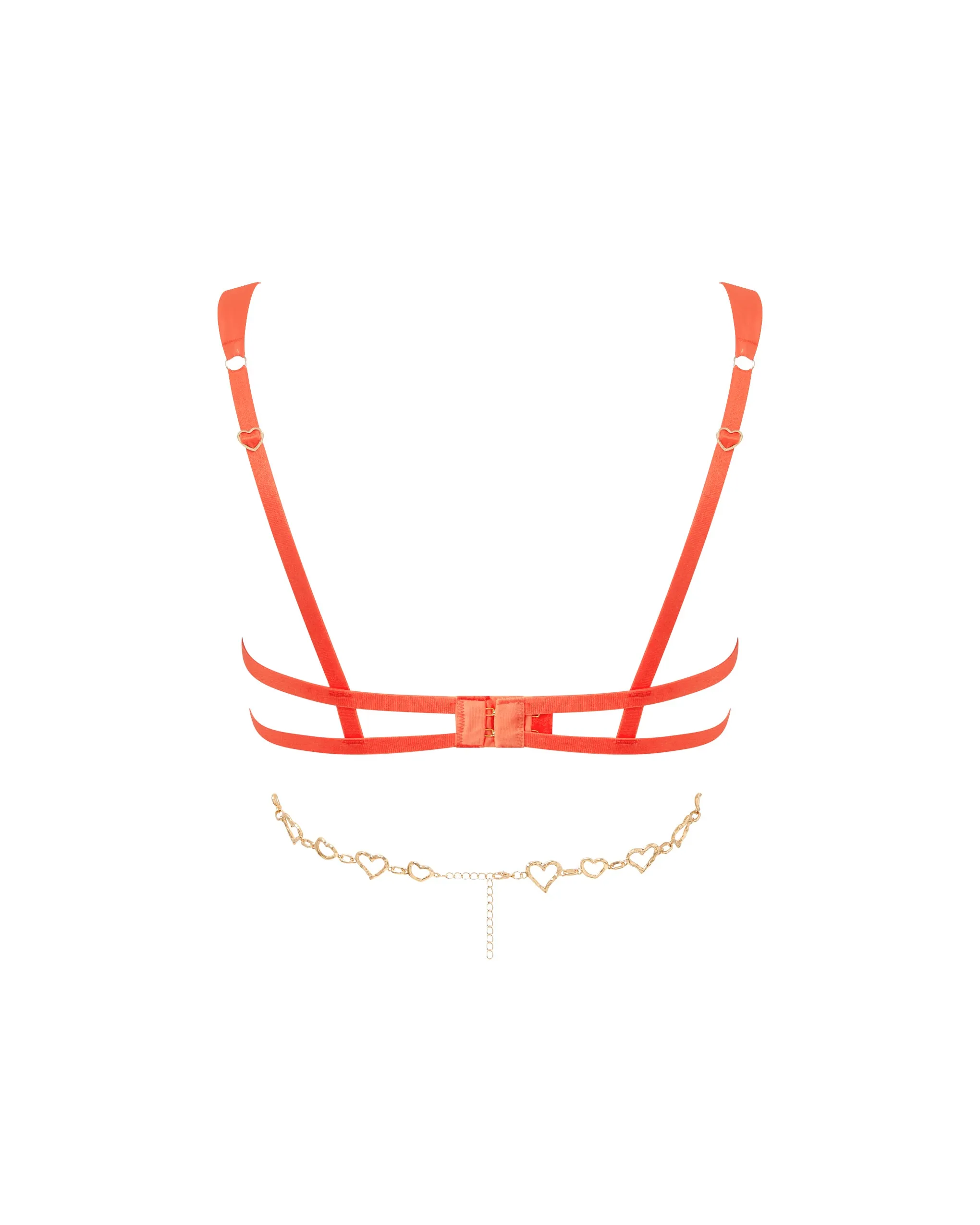 Phoenix Open Chain Bra Coral