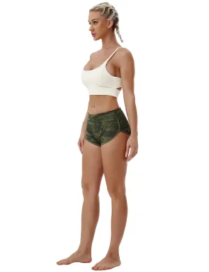 Printed Booty Biking Shorts green camo_Biking