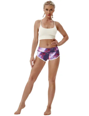 Printed Booty Yoga Shorts galaxy_yoga
