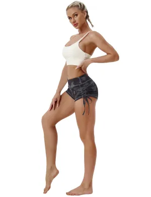 Printed Side Drawstring Hot Shorts dimgray brushcamo_Biking