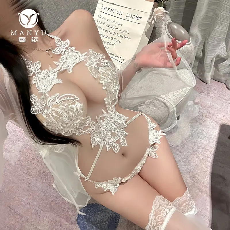 Reckless Nights Lace Blossom Sheer Lingerie Set