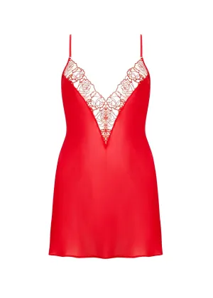 Rosalie Short Chemise Slip (Red/Sheer)