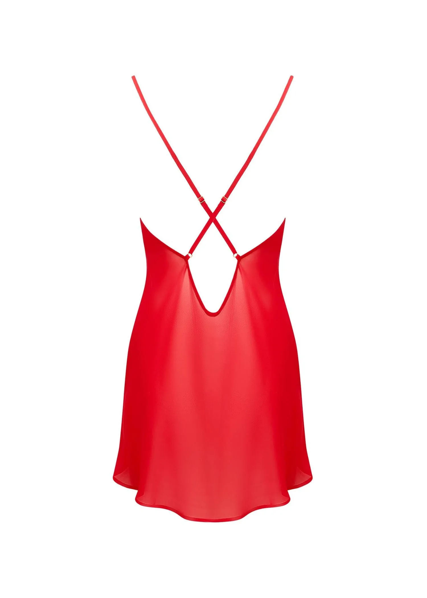 Rosalie Short Chemise Slip (Red/Sheer)