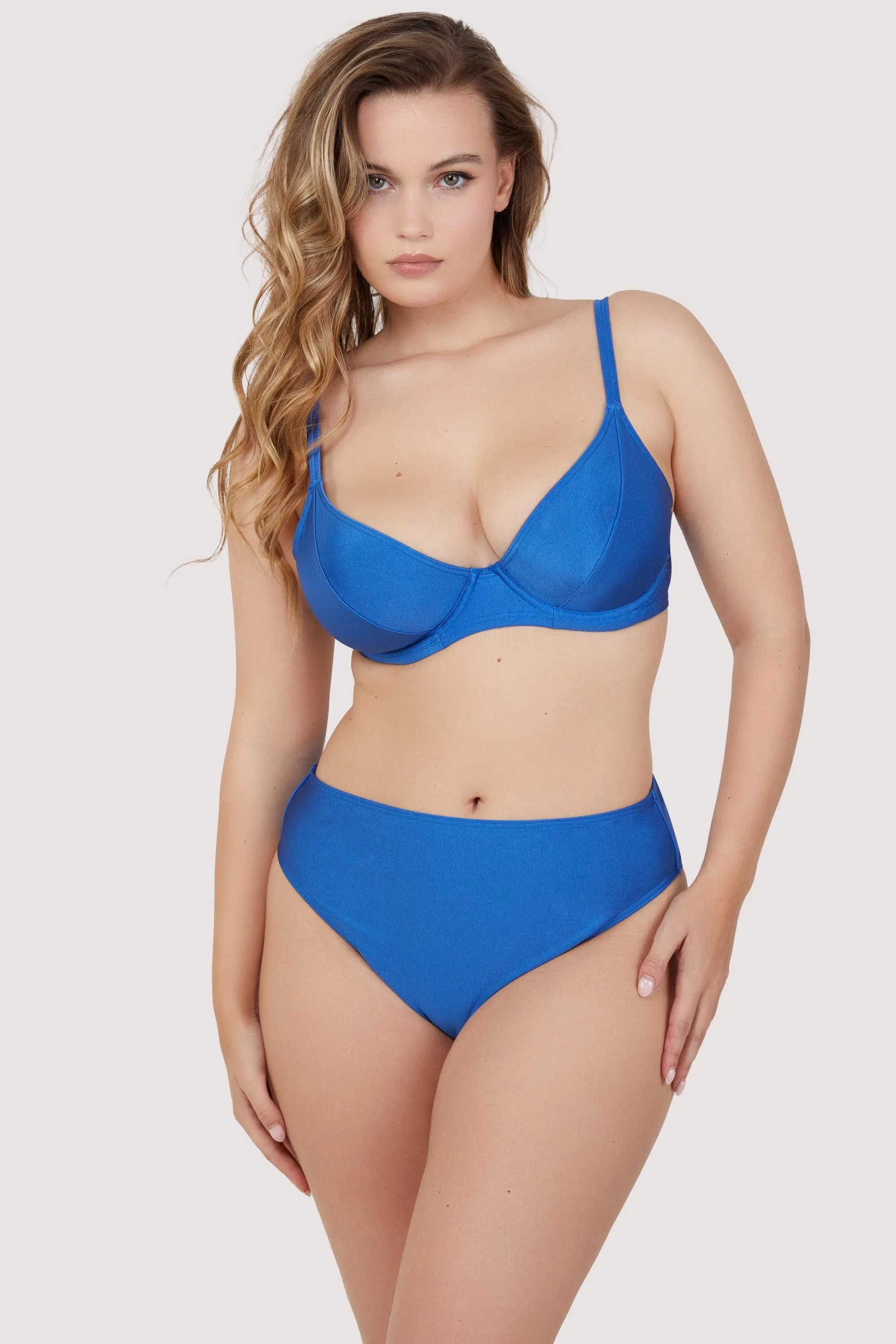 Sadie Cornflower Blue High Waisted Bikini Bottom