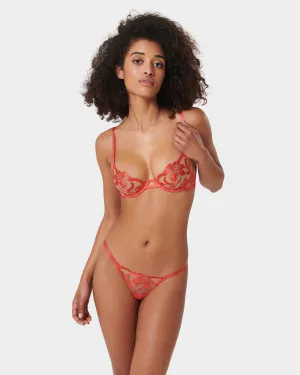 Set: Leonora Hot Coral/Sheer