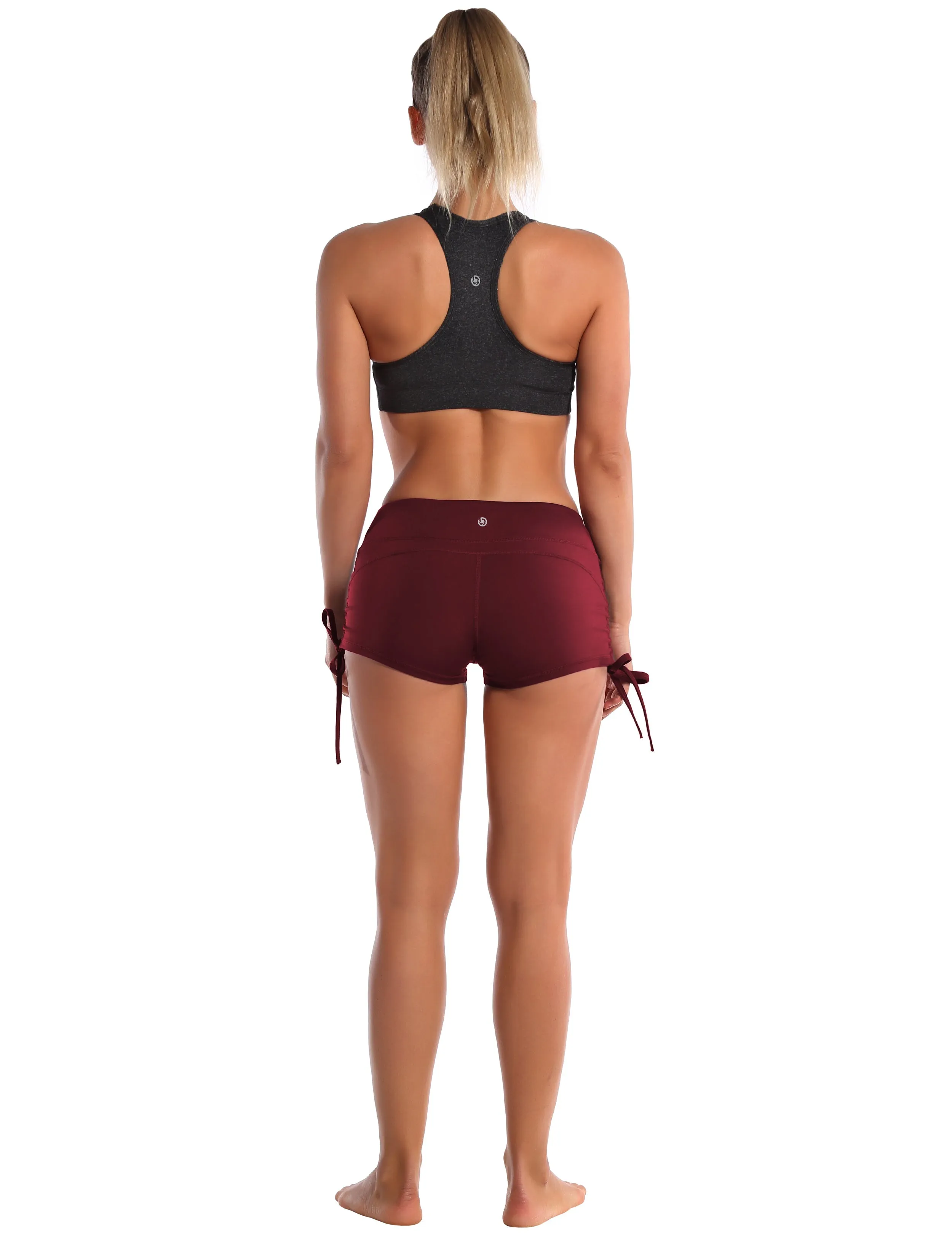 Side Drawstring Hot Shorts cherryred_Biking