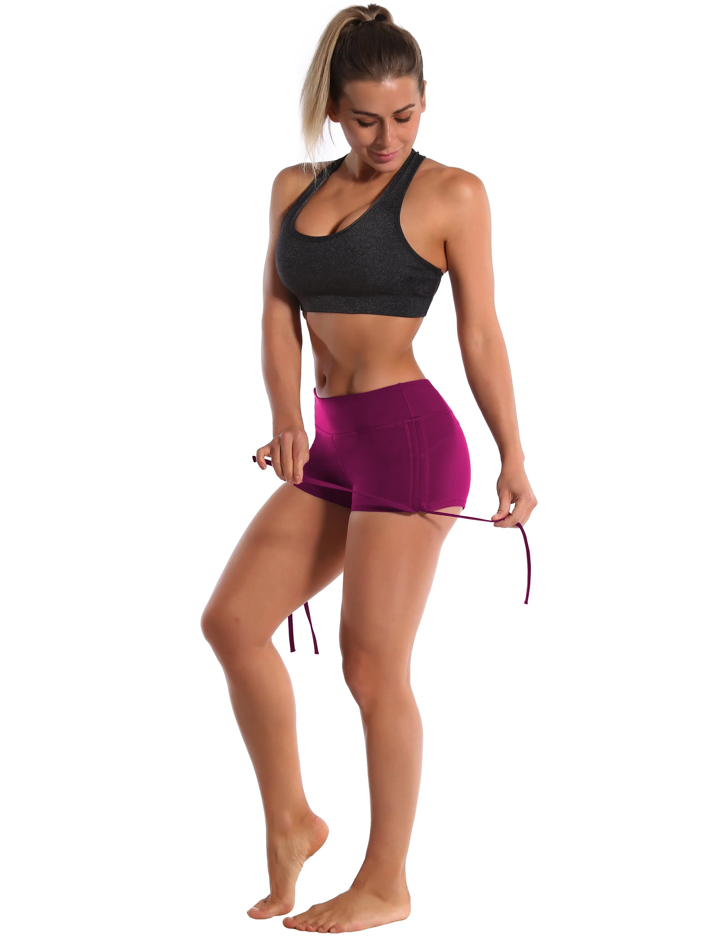 Side Drawstring Hot Shorts grapevine_yoga