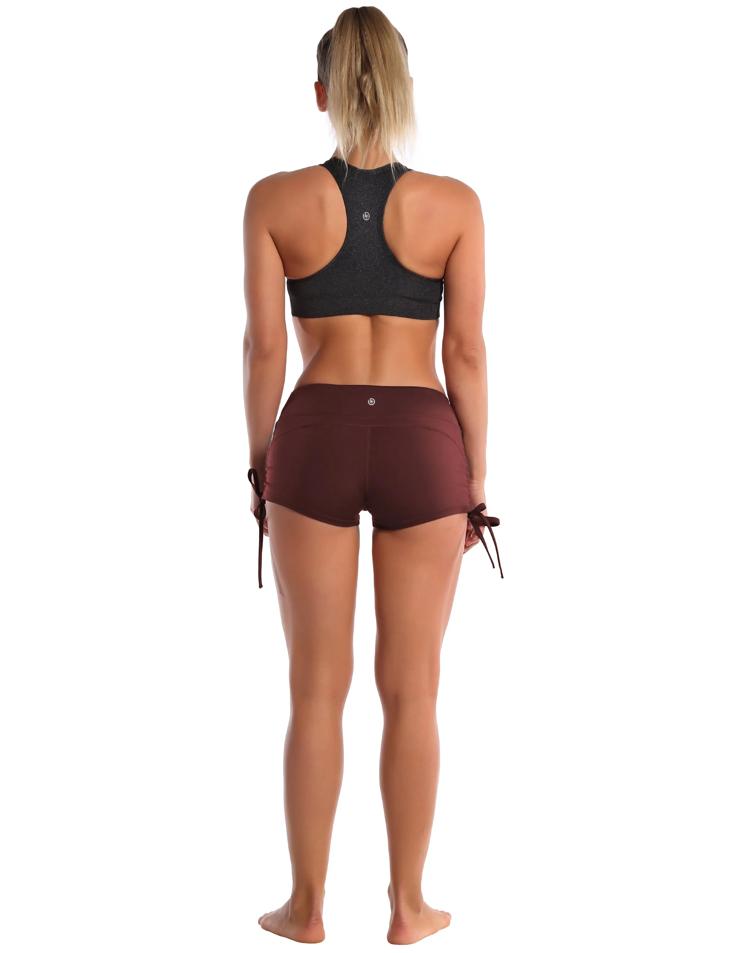 Side Drawstring Hot Shorts mahoganymaroon_Biking