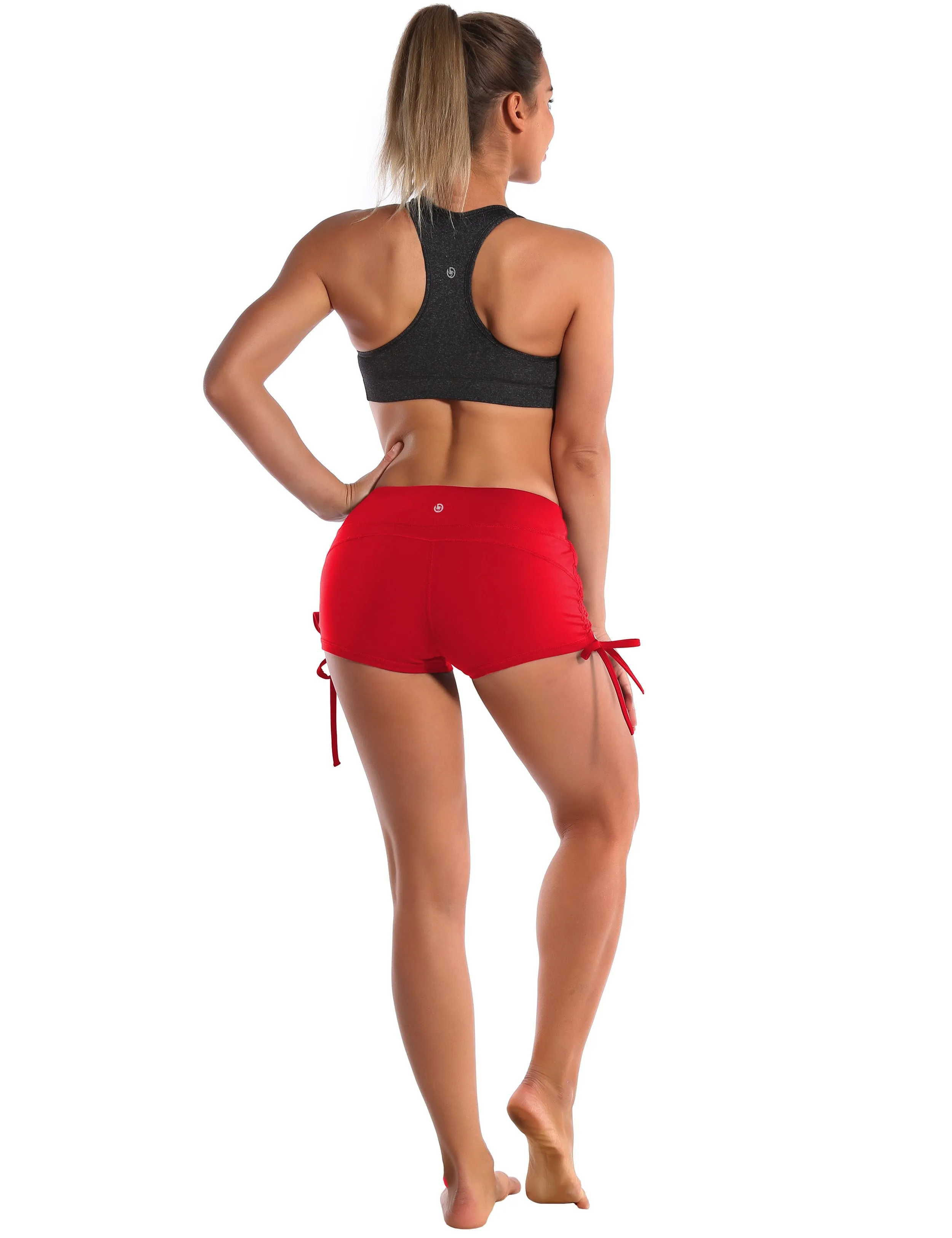 Side Drawstring Hot Shorts scarlet ins_Biking