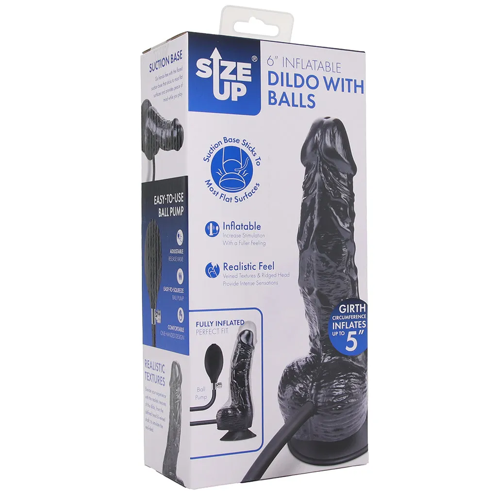 Size Up 6 Inch Inflatable Dildo with Balls