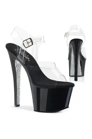 SKY-308CRS Platform Sandals | Black Vinyl