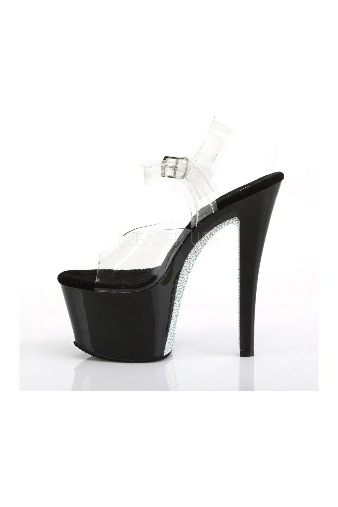SKY-308CRS Platform Sandals | Black Vinyl