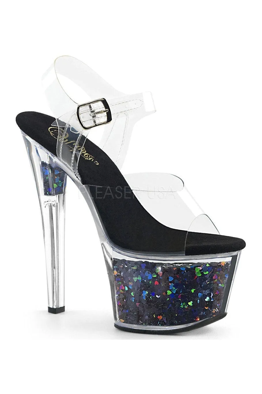 SKY-308GF Platform Sandal  | Clear Vinyl