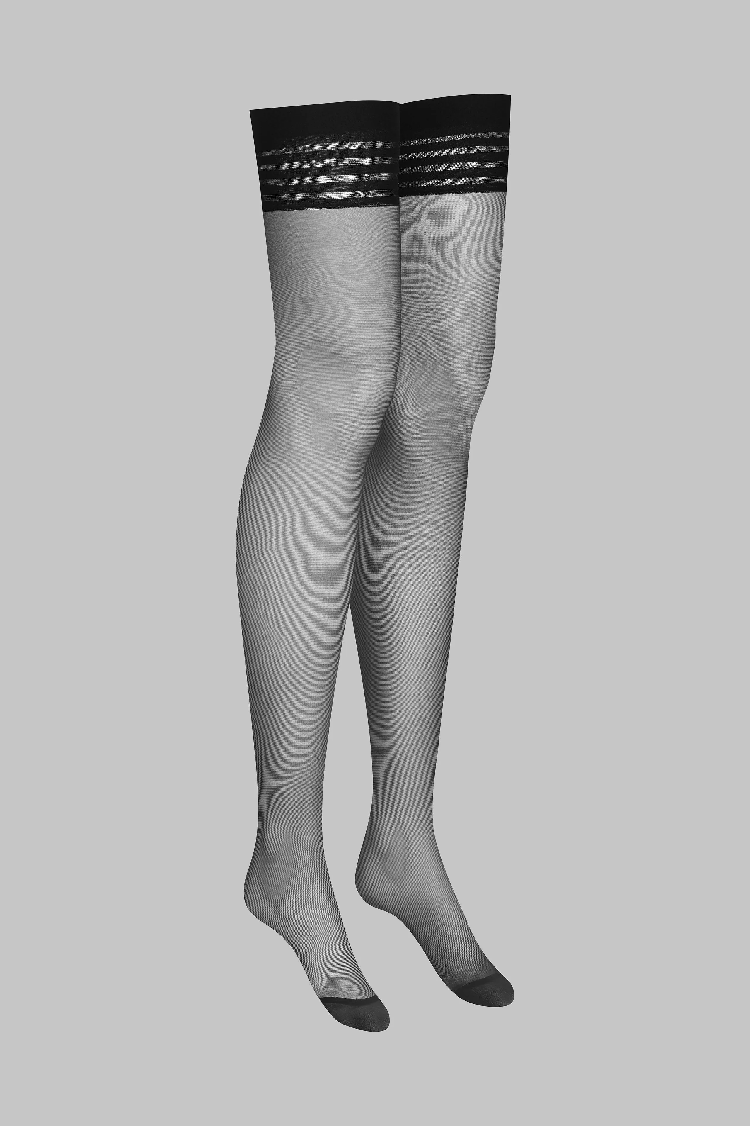 Striped garter stockings 20D - Les Coquetries
