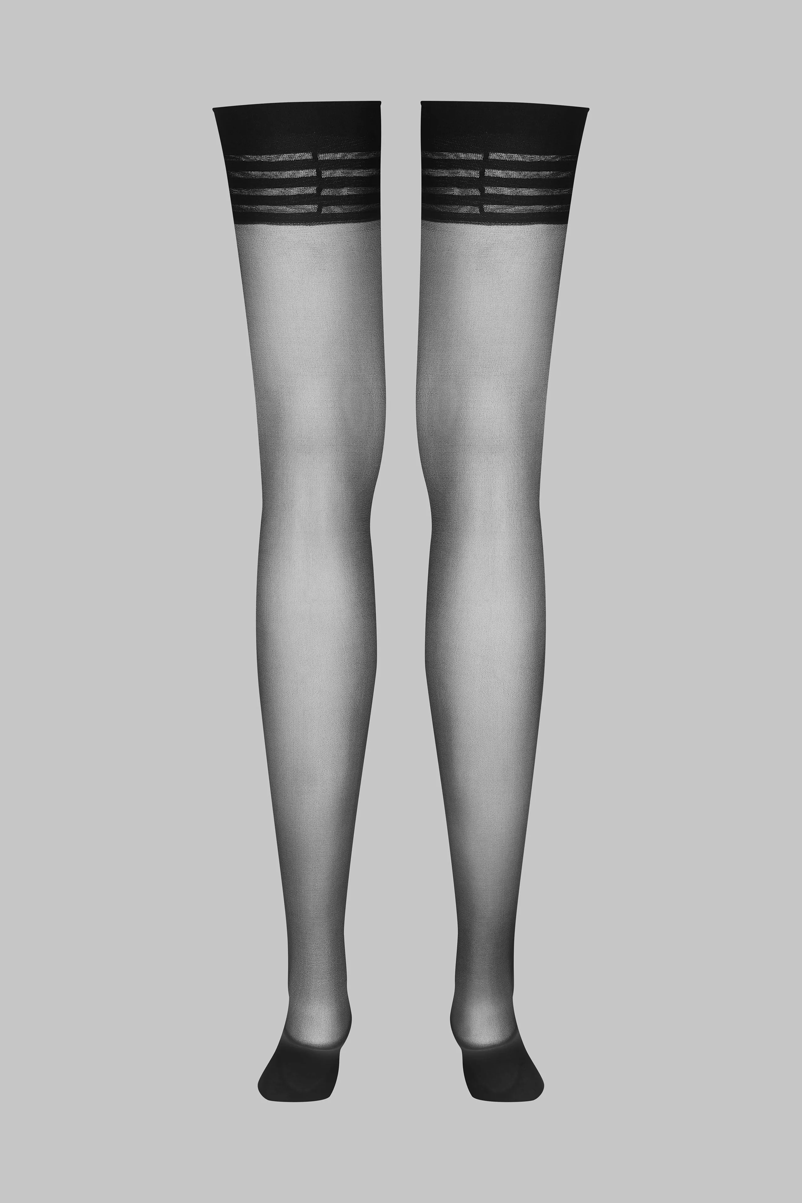 Striped garter stockings 20D - Les Coquetries