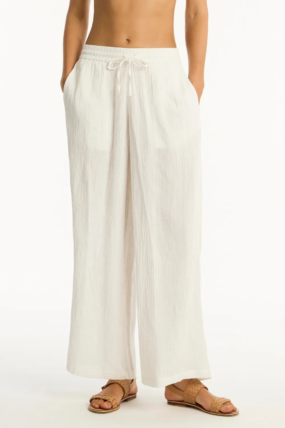 Sunset Cotton Beach Pants in White