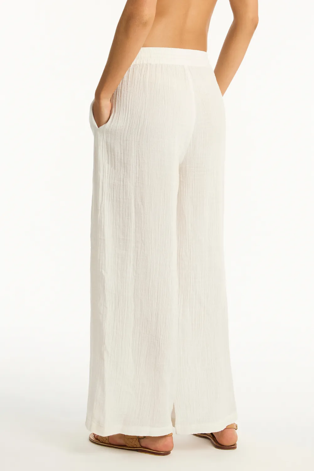 Sunset Cotton Beach Pants in White