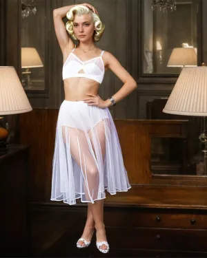 Suspender Tulle Sheer Skirt Set
