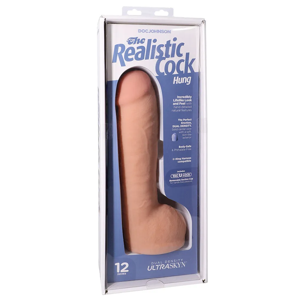 The Realistic Hung 12 Inch Cock with Balls in Vanilla