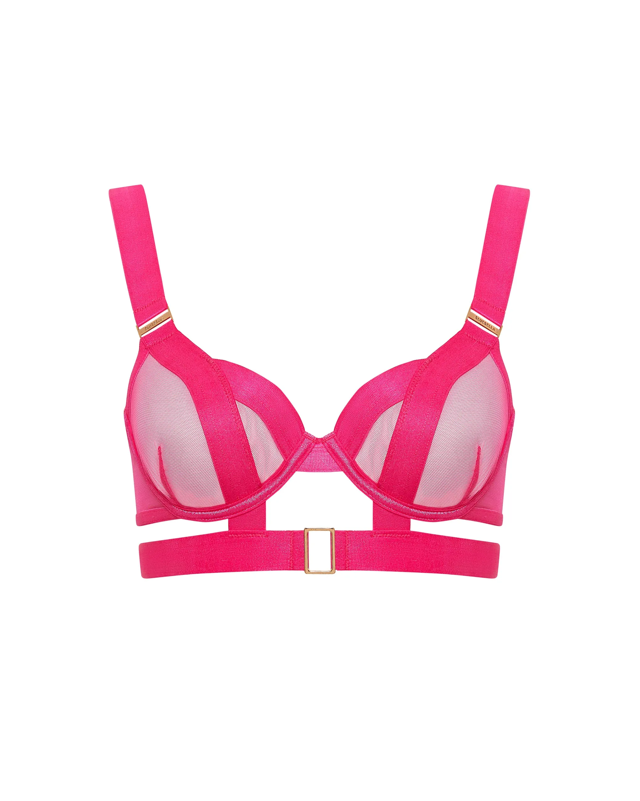 Trinity Sheer Strappy Bra Pink