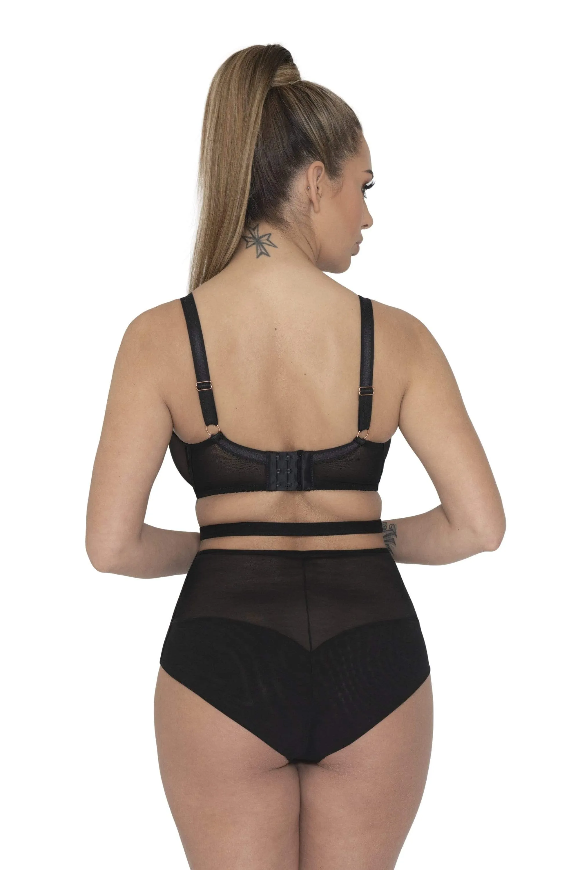Unzipped Plunge Bra Black