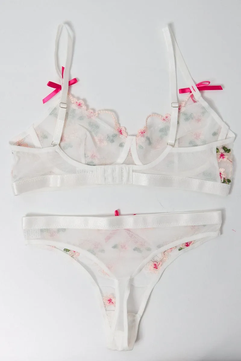 White Embroidery Lingerie Set